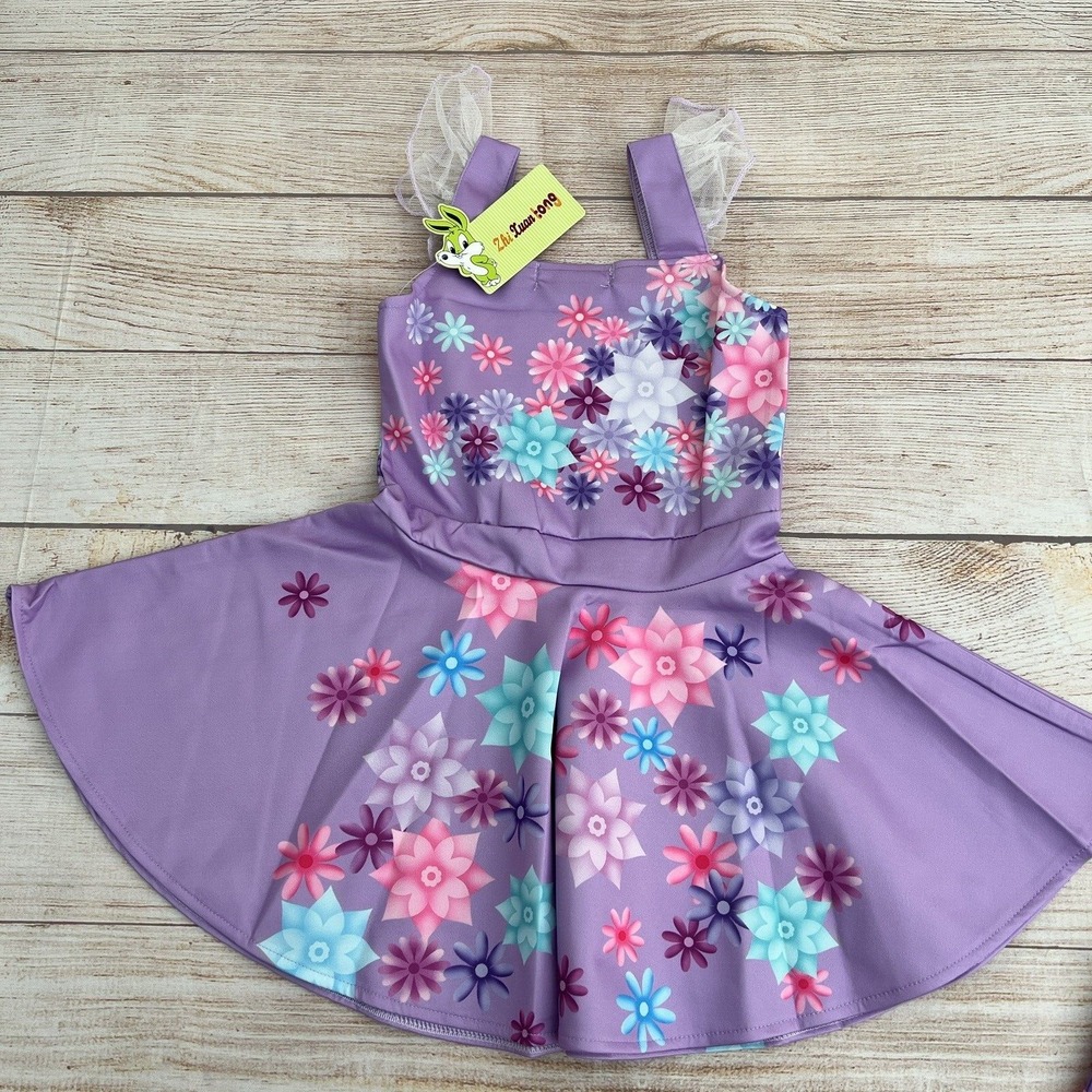 Encanto Princess Isabella Cosplay Dress with Bag Sz 3-4 y (100) Encanto Costume - Picture 6 of 11